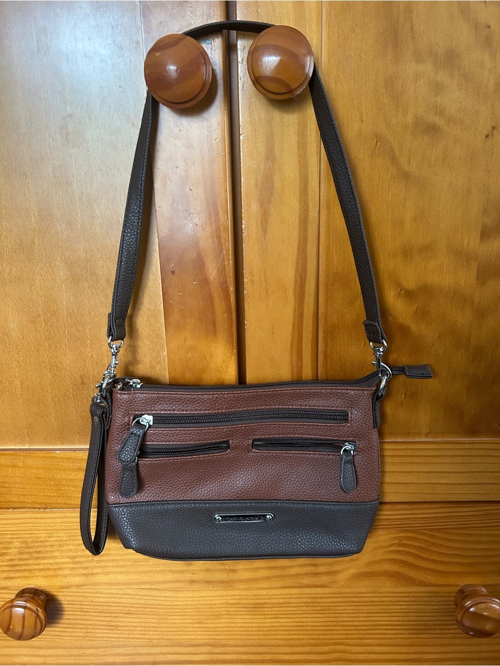 Brown Two-Tone shoulder purse